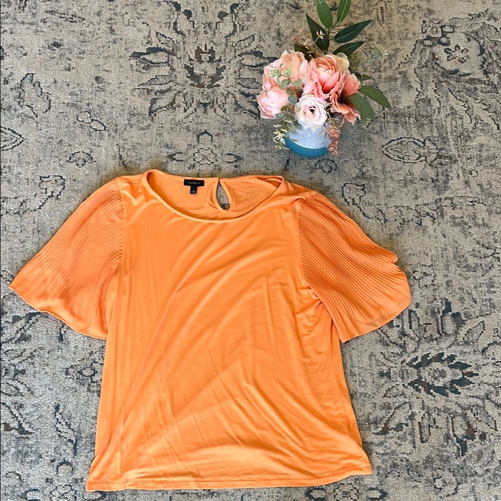 Talbots Orange Short Sleeve Blouse